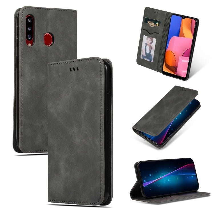 Retro Skin Feel Business Magnetic Horizontal Flip Leather Case, For Galaxy A10S, For Galaxy A20S