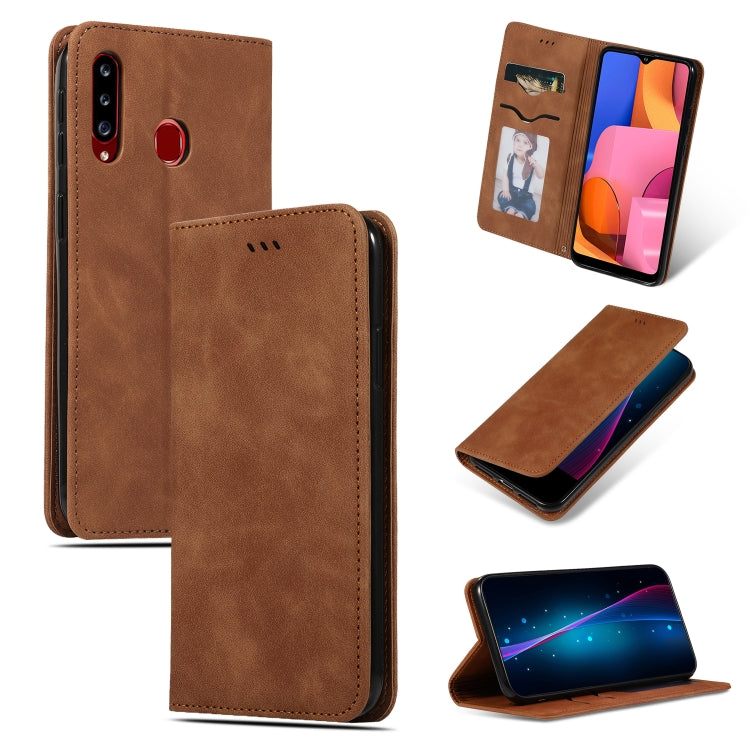 Retro Skin Feel Business Magnetic Horizontal Flip Leather Case, For Galaxy A10S, For Galaxy A20S