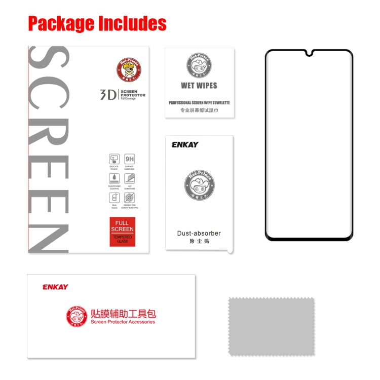 For XIAOMI MI CC9 Pro / MI Note 10 Global ENKAY Hat-Prince 0.26mm 9H 3D Explosion-proof Full Screen Curved Heat Bending Tempered Glass Film, For XIAOMI MI CC9 Pro / MI Note 10 Global, For XIAOMI MI CC9 Pro(1pc)