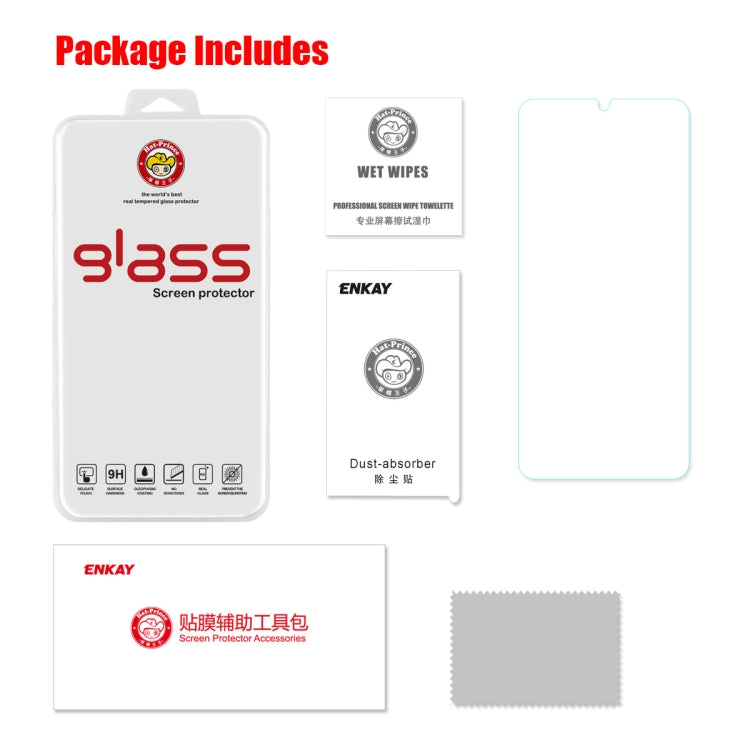 ENKAY Hat-prince 0.26mm 9H 2.5D Curved Edge Tempered Glass Film, For Huawei Honor V30 / V30 Pro, For Xiaomi Redmi  Note 8T, For Motorola Moto G8 Play, For Huawei Nova 6