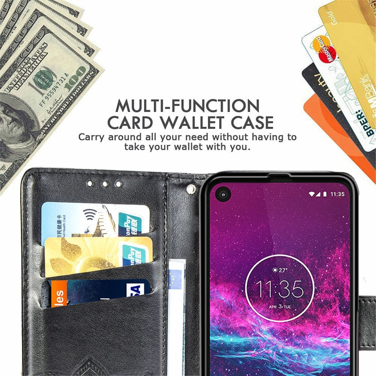 For Motorola One Action Butterfly Love Flower Embossed Horizontal Flip Leather Case with Bracket Lanyard Card Slot Wallet, For Motorola One Action