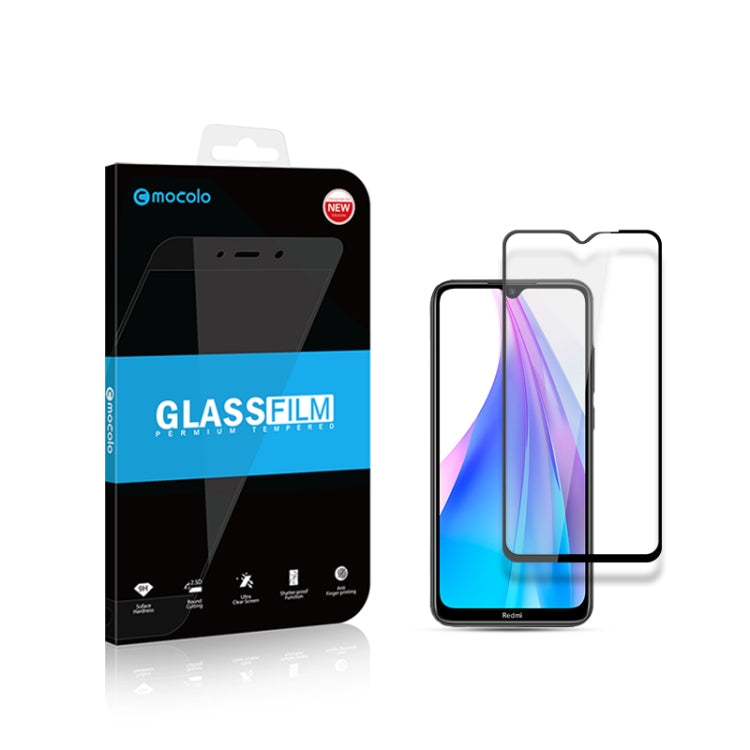 For Xiaomi Redmi Note 8T 2pcs mocolo 0.33mm 9H 2.5D Full Glue Tempered Glass Film, For Xiaomi Redmi Note 8T(2pcs)