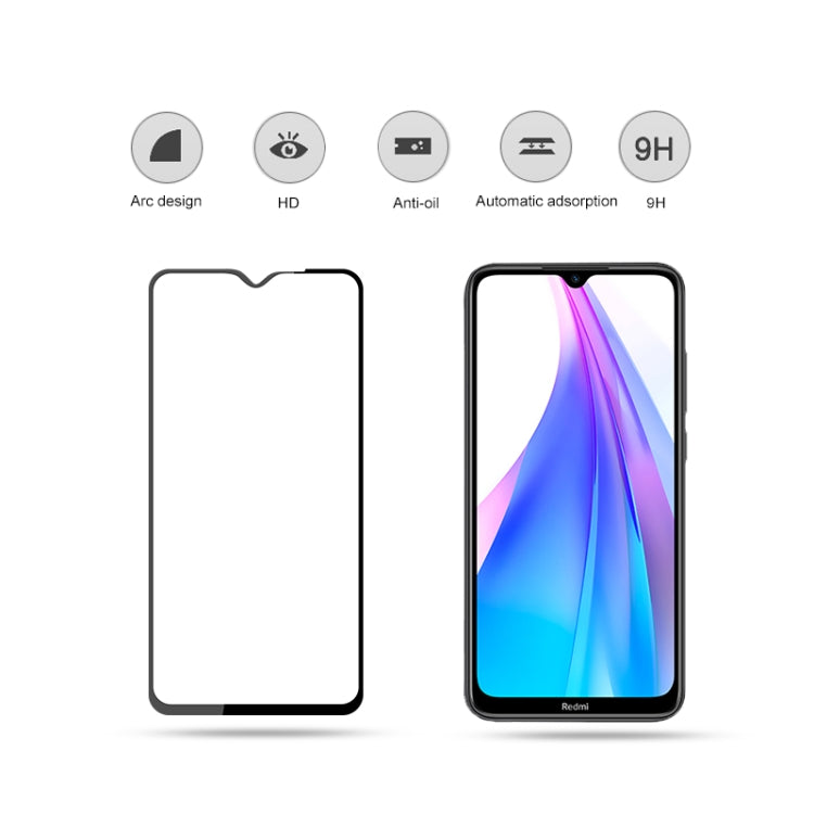 For Xiaomi Redmi Note 8T 2pcs mocolo 0.33mm 9H 2.5D Full Glue Tempered Glass Film, For Xiaomi Redmi Note 8T(2pcs)