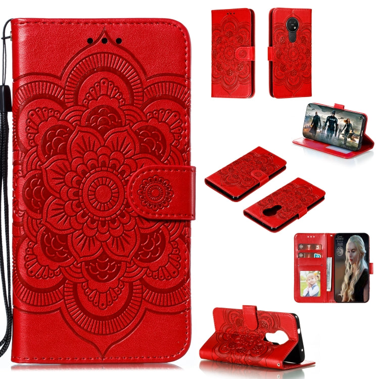 For Nokia 7.2 Mandala Embossing Pattern Horizontal Flip Leather Case with Holder & Card Slots & Wallet & Photo Frame & Lanyard
