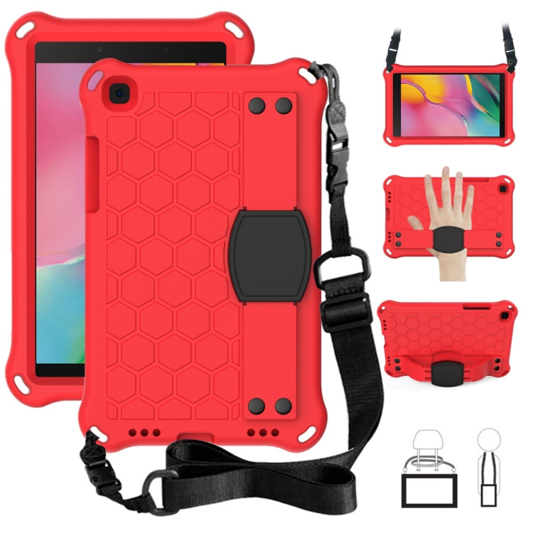 For  Galaxy Tab A8.0 T290 / T295（2019） Honeycomb Design EVA + PC Four Corner Anti Falling Flat Protective Shell With Straps, For Galaxy Tab A8.0 (2019) T290/T295