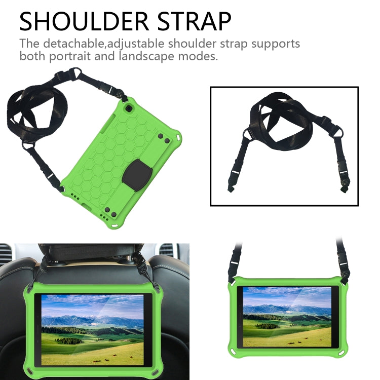 For  Galaxy Tab A8.0 T290 / T295（2019） Honeycomb Design EVA + PC Four Corner Anti Falling Flat Protective Shell With Straps, For Galaxy Tab A8.0 (2019) T290/T295