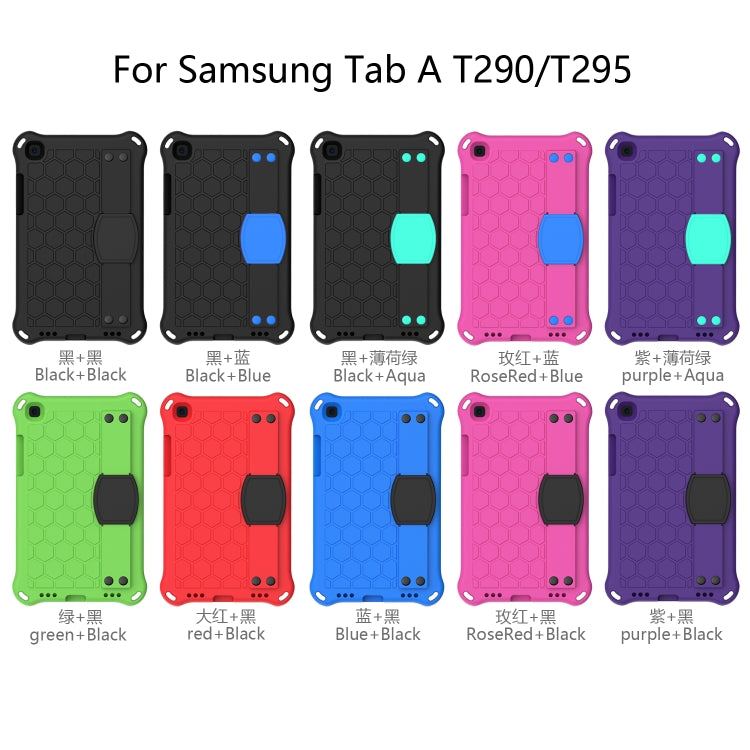 For  Galaxy Tab A8.0 T290 / T295（2019） Honeycomb Design EVA + PC Four Corner Anti Falling Flat Protective Shell With Straps, For Galaxy Tab A8.0 (2019) T290/T295