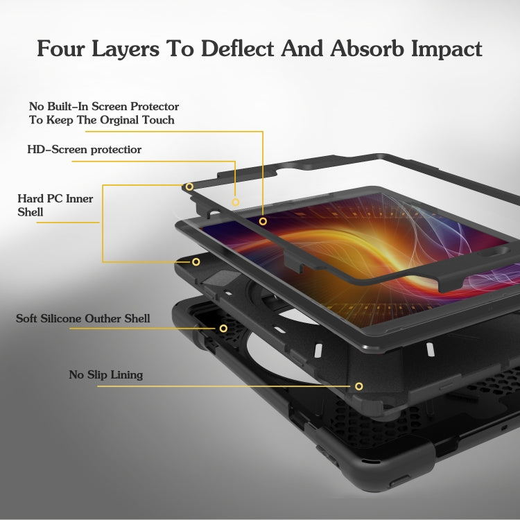 For Amazon fire 7 (2017)(2019) 360 Degree Rotation PC + Silicone Protective Case with Holder & Hand-strap
