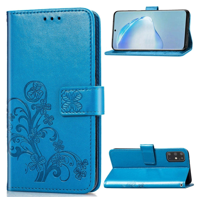 Lucky Clover Pressed Flowers Pattern Leather Case with Holder & Card Slots & Wallet & Hand Strap, For Galaxy S20+, For Galaxy Note10 Lite/A81/M60s, For Galaxy S20