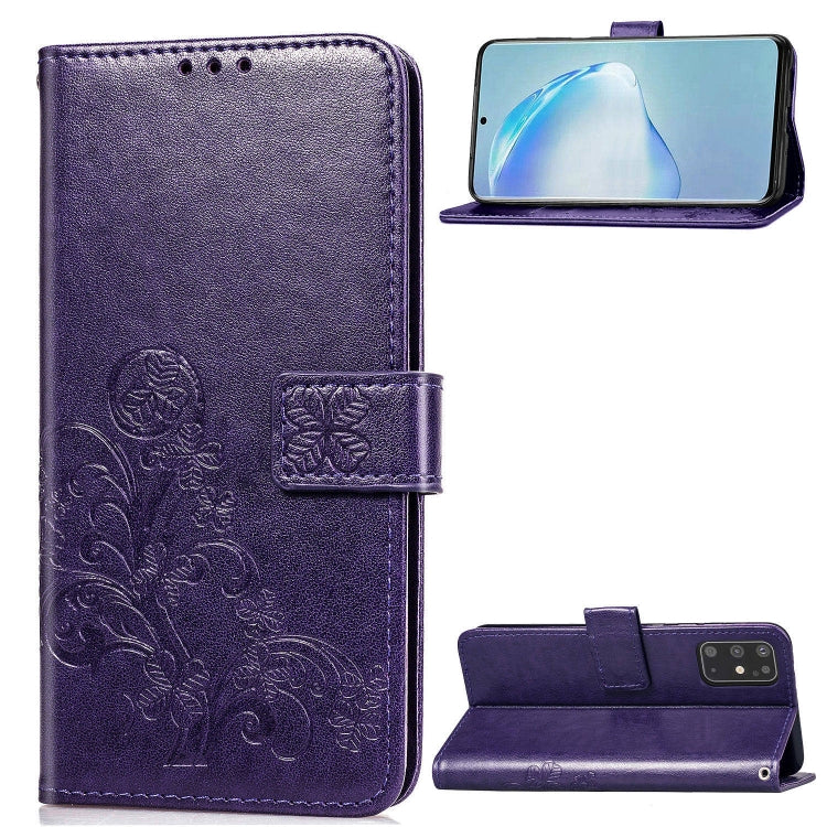 Lucky Clover Pressed Flowers Pattern Leather Case with Holder & Card Slots & Wallet & Hand Strap, For Galaxy S20+, For Galaxy Note10 Lite/A81/M60s, For Galaxy S20