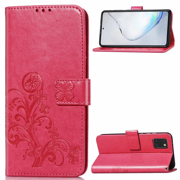Lucky Clover Pressed Flowers Pattern Leather Case with Holder & Card Slots & Wallet & Hand Strap, For Galaxy S20+, For Galaxy Note10 Lite/A81/M60s, For Galaxy S20
