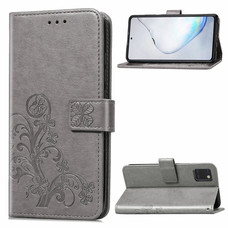 Lucky Clover Pressed Flowers Pattern Leather Case with Holder & Card Slots & Wallet & Hand Strap, For Galaxy S20+, For Galaxy Note10 Lite/A81/M60s, For Galaxy S20