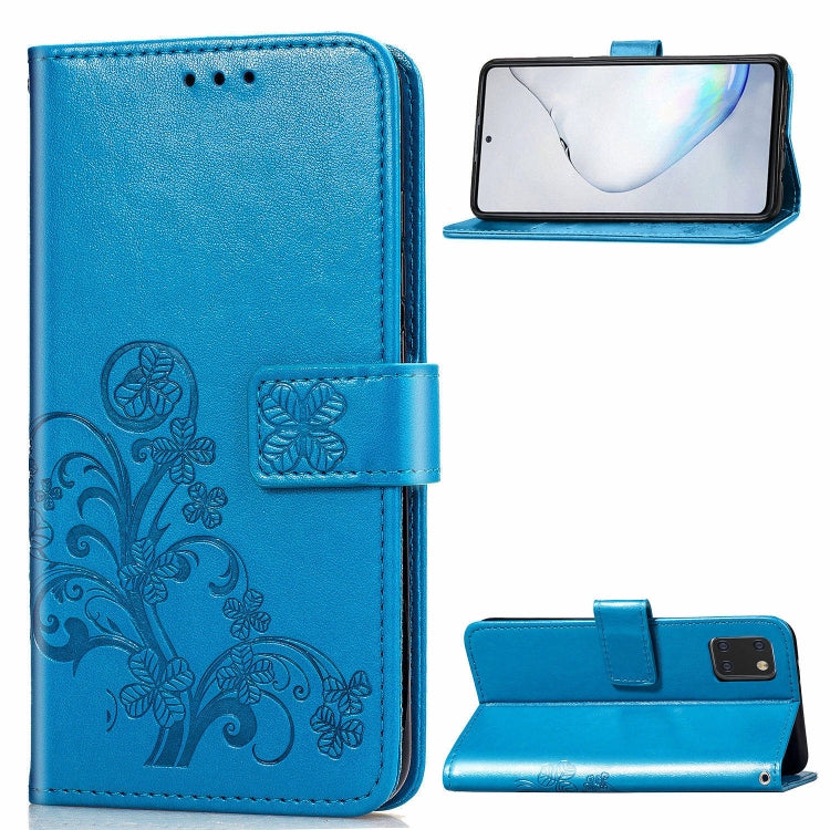 Lucky Clover Pressed Flowers Pattern Leather Case with Holder & Card Slots & Wallet & Hand Strap, For Galaxy S20+, For Galaxy Note10 Lite/A81/M60s, For Galaxy S20