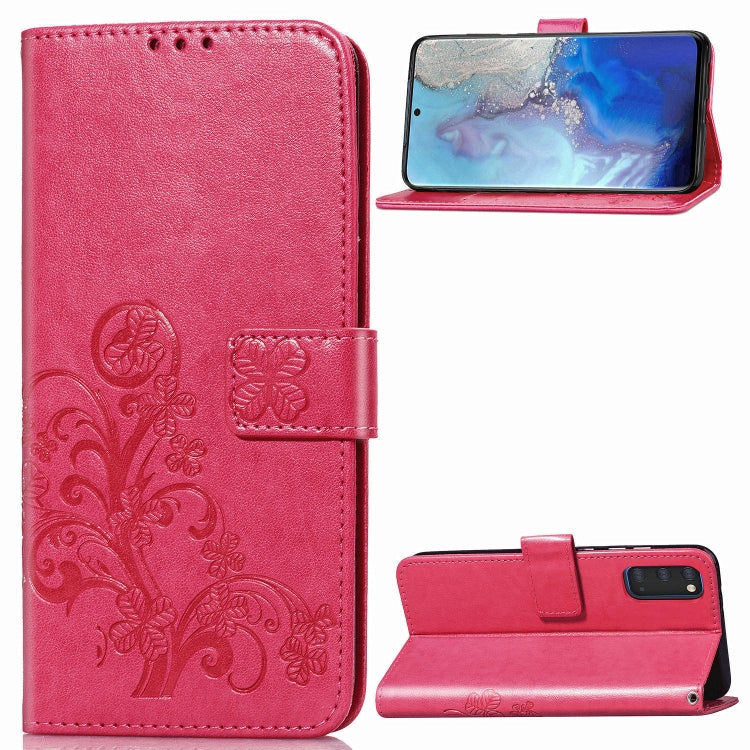 Lucky Clover Pressed Flowers Pattern Leather Case with Holder & Card Slots & Wallet & Hand Strap, For Galaxy S20+, For Galaxy Note10 Lite/A81/M60s, For Galaxy S20