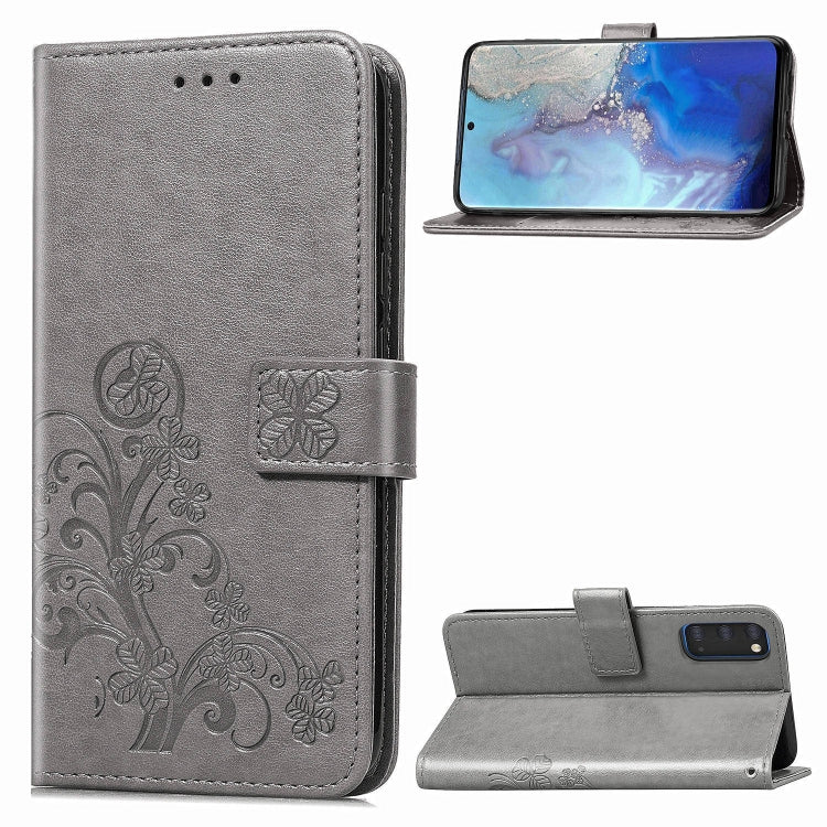 Lucky Clover Pressed Flowers Pattern Leather Case with Holder & Card Slots & Wallet & Hand Strap, For Galaxy S20+, For Galaxy Note10 Lite/A81/M60s, For Galaxy S20
