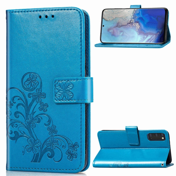 Lucky Clover Pressed Flowers Pattern Leather Case with Holder & Card Slots & Wallet & Hand Strap, For Galaxy S20+, For Galaxy Note10 Lite/A81/M60s, For Galaxy S20