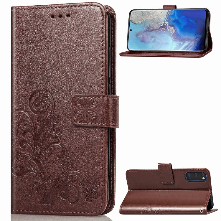 Lucky Clover Pressed Flowers Pattern Leather Case with Holder & Card Slots & Wallet & Hand Strap, For Galaxy S20+, For Galaxy Note10 Lite/A81/M60s, For Galaxy S20
