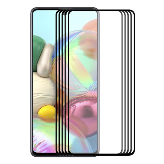 ENKAY Hat-Prince 5 PCS Full Glue 0.26mm 9H 2.5D Tempered Glass Full Coverage Film, For  Galaxy A51, For  Galaxy A71
