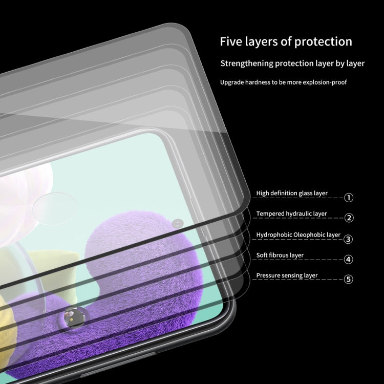 ENKAY Hat-Prince 5 PCS Full Glue 0.26mm 9H 2.5D Tempered Glass Full Coverage Film, For  Galaxy A51, For  Galaxy A71