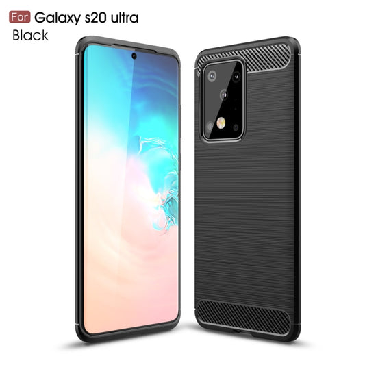 For Galaxy S20 Ultra Brushed Texture Carbon Fiber TPU Case, For Galaxy S20 Ultra