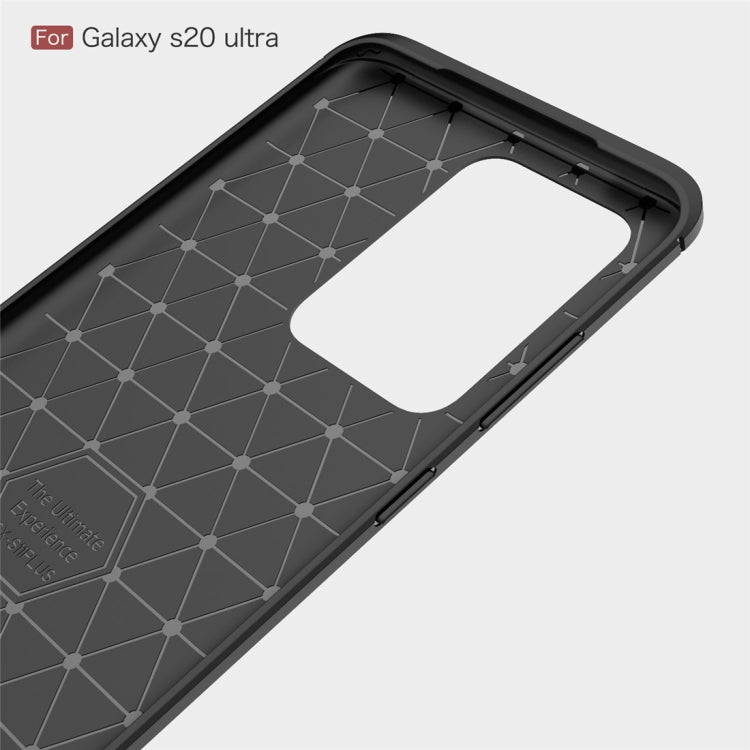 For Galaxy S20 Ultra Brushed Texture Carbon Fiber TPU Case, For Galaxy S20 Ultra