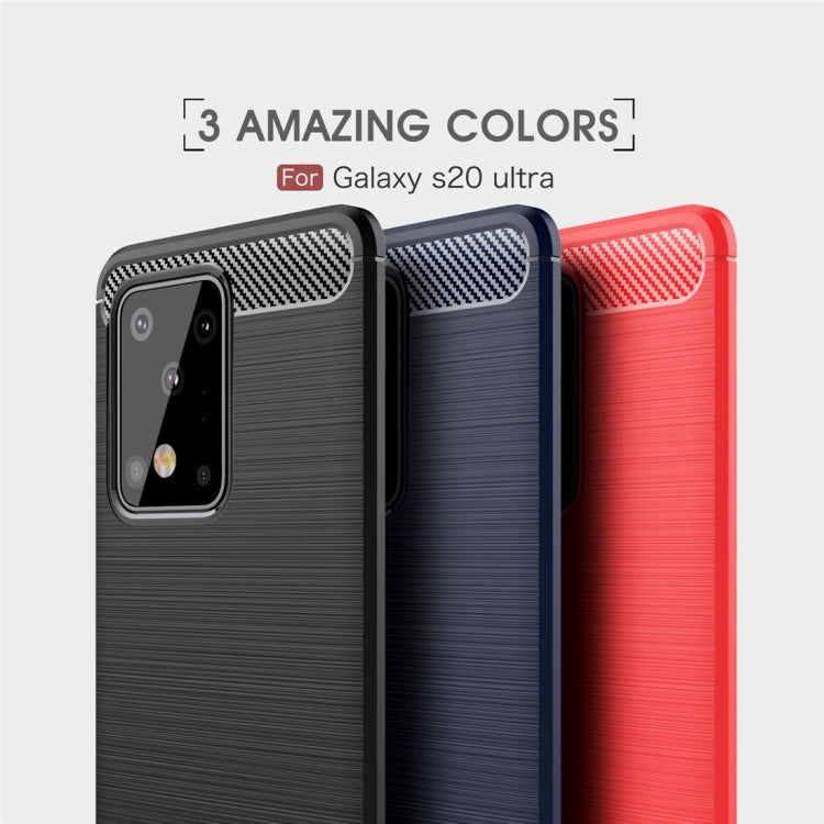 For Galaxy S20 Ultra Brushed Texture Carbon Fiber TPU Case, For Galaxy S20 Ultra