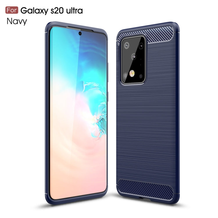 For Galaxy S20 Ultra Brushed Texture Carbon Fiber TPU Case, For Galaxy S20 Ultra