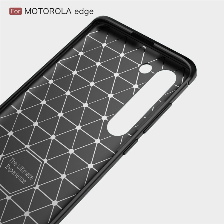 For Motorola Moto Edge Brushed Texture Carbon Fiber TPU Case, For Motorola Moto Edge