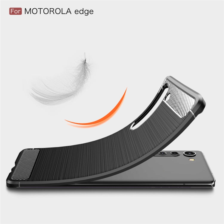 For Motorola Moto Edge Brushed Texture Carbon Fiber TPU Case, For Motorola Moto Edge