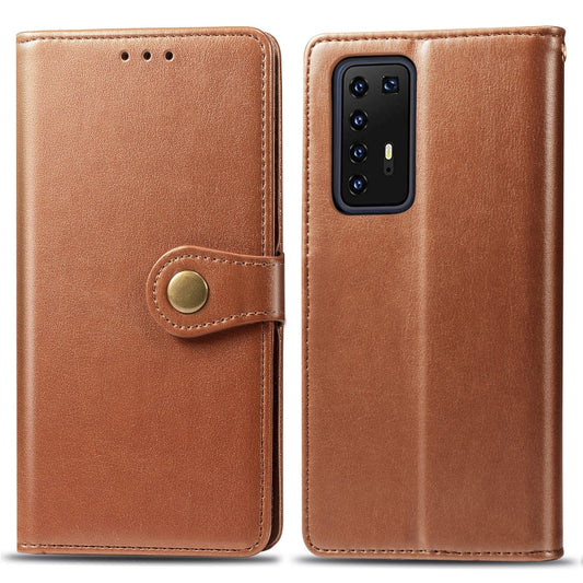 For Huawei P40 Pro Retro Solid Color Leather Buckle Phone Case with Lanyard & Photo Frame & Card Slot & Wallet & Stand Function, For Huawei P40 Pro