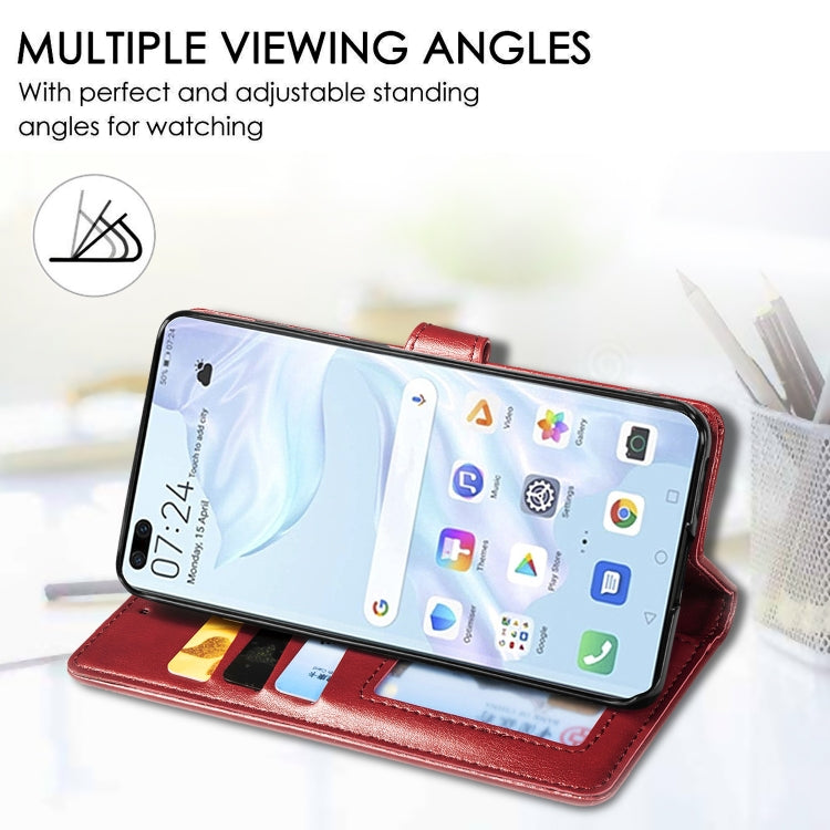 For Huawei P40 Pro Retro Solid Color Leather Buckle Phone Case with Lanyard & Photo Frame & Card Slot & Wallet & Stand Function, For Huawei P40 Pro