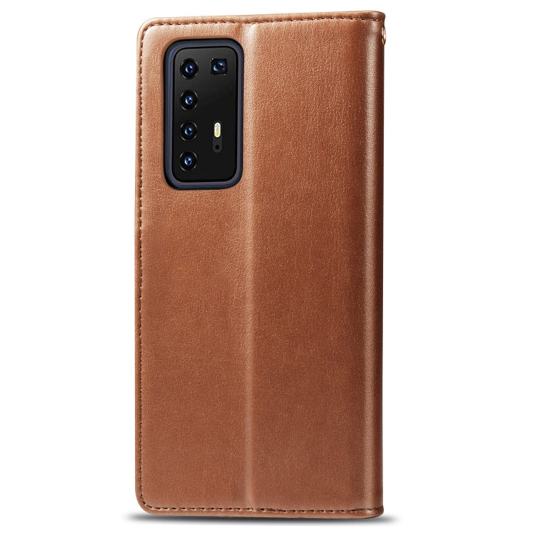 For Huawei P40 Pro Retro Solid Color Leather Buckle Phone Case with Lanyard & Photo Frame & Card Slot & Wallet & Stand Function, For Huawei P40 Pro
