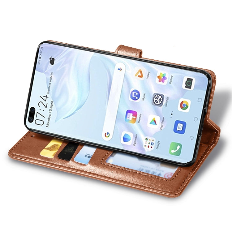 For Huawei P40 Pro Retro Solid Color Leather Buckle Phone Case with Lanyard & Photo Frame & Card Slot & Wallet & Stand Function, For Huawei P40 Pro