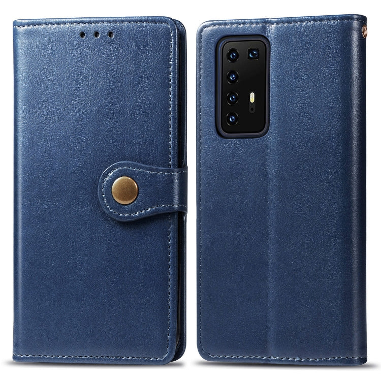 For Huawei P40 Pro Retro Solid Color Leather Buckle Phone Case with Lanyard & Photo Frame & Card Slot & Wallet & Stand Function, For Huawei P40 Pro