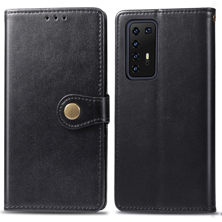 For Huawei P40 Pro Retro Solid Color Leather Buckle Phone Case with Lanyard & Photo Frame & Card Slot & Wallet & Stand Function, For Huawei P40 Pro