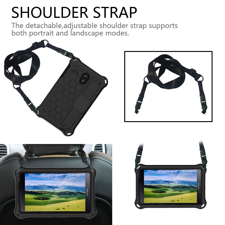 Honeycomb Design EVA + PC Four Corner Anti Falling Flat Protective Shell With Straps, For Galaxy Tab A 8.0(2018) T387, For GalaxyTab A 8.0 (2017)T380, For GalaxyTab A 10.1 (2019) T510