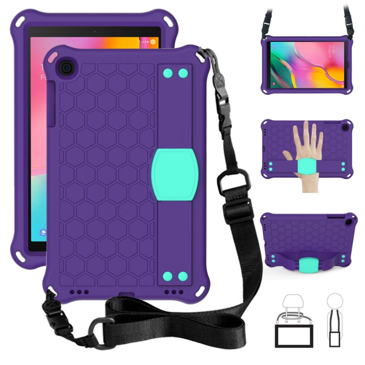 Honeycomb Design EVA + PC Four Corner Anti Falling Flat Protective Shell With Straps, For Galaxy Tab A 8.0(2018) T387, For GalaxyTab A 8.0 (2017)T380, For GalaxyTab A 10.1 (2019) T510