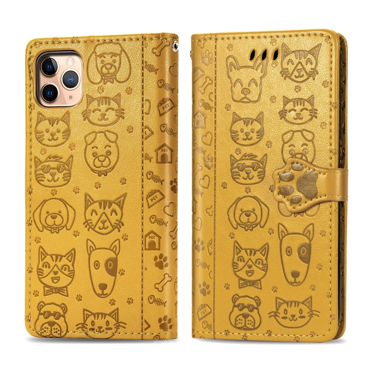 Cute Cat and Dog Embossed Horizontal Flip PU Leather Case with Holder / Card Slot / Wallet / Lanyard, For iPhone 11 Pro Max, For iPhone 11, For iPhone XS/X, For iPhone XR, For iPhone XS Max, For iPhone 8/7, For iPhone 8Plus/7Plus