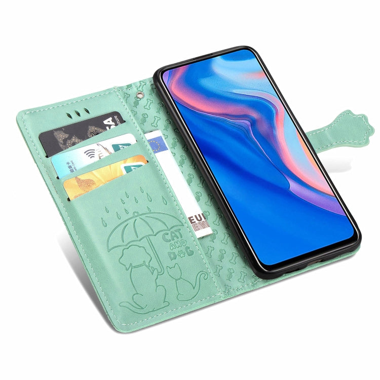 Cute Cat and Dog Embossed Horizontal Flip PU Leather Case with Holder / Card Slot / Wallet / Lanyard, For Huawei P Smart Z / Y9 Prime2019, For Xiaomi Redmi Note 8 Pro, For Xiaomi Redmi Note 8
