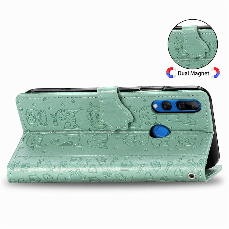 Cute Cat and Dog Embossed Horizontal Flip PU Leather Case with Holder / Card Slot / Wallet / Lanyard, For Huawei P Smart Z / Y9 Prime2019, For Xiaomi Redmi Note 8 Pro, For Xiaomi Redmi Note 8