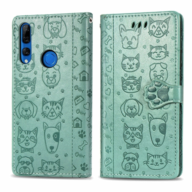 Cute Cat and Dog Embossed Horizontal Flip PU Leather Case with Holder / Card Slot / Wallet / Lanyard, For Huawei P Smart Z / Y9 Prime2019, For Xiaomi Redmi Note 8 Pro, For Xiaomi Redmi Note 8