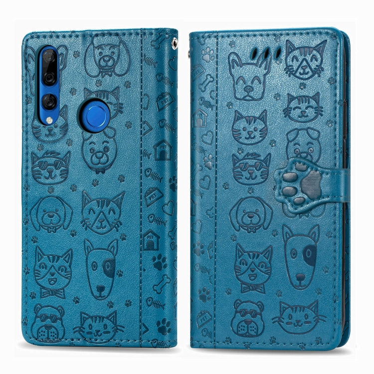 Cute Cat and Dog Embossed Horizontal Flip PU Leather Case with Holder / Card Slot / Wallet / Lanyard, For Huawei P Smart Z / Y9 Prime2019, For Xiaomi Redmi Note 8 Pro, For Xiaomi Redmi Note 8