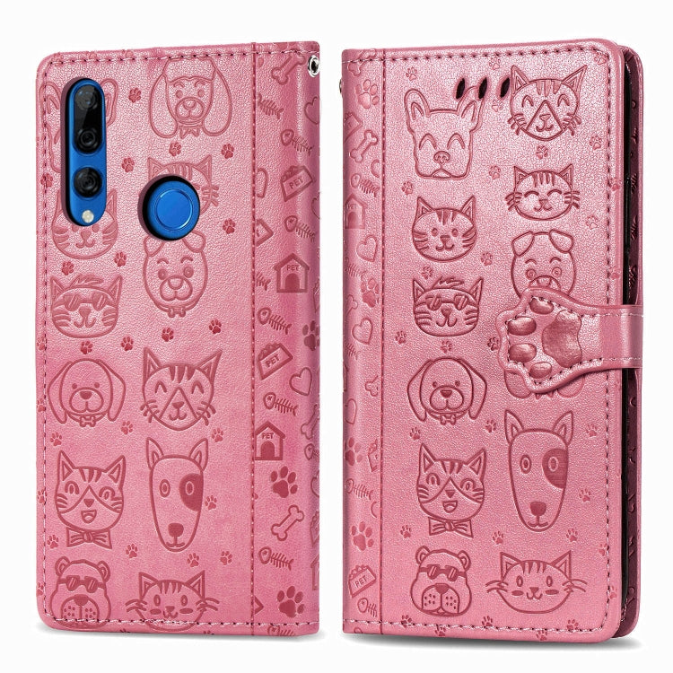 Cute Cat and Dog Embossed Horizontal Flip PU Leather Case with Holder / Card Slot / Wallet / Lanyard, For Huawei P Smart Z / Y9 Prime2019, For Xiaomi Redmi Note 8 Pro, For Xiaomi Redmi Note 8