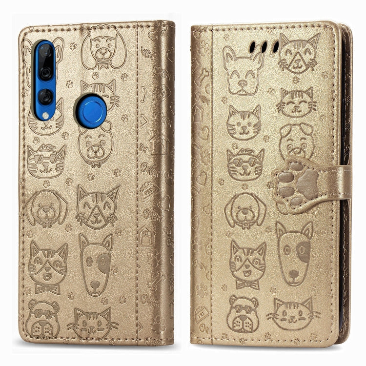 Cute Cat and Dog Embossed Horizontal Flip PU Leather Case with Holder / Card Slot / Wallet / Lanyard, For Huawei P Smart Z / Y9 Prime2019, For Xiaomi Redmi Note 8 Pro, For Xiaomi Redmi Note 8