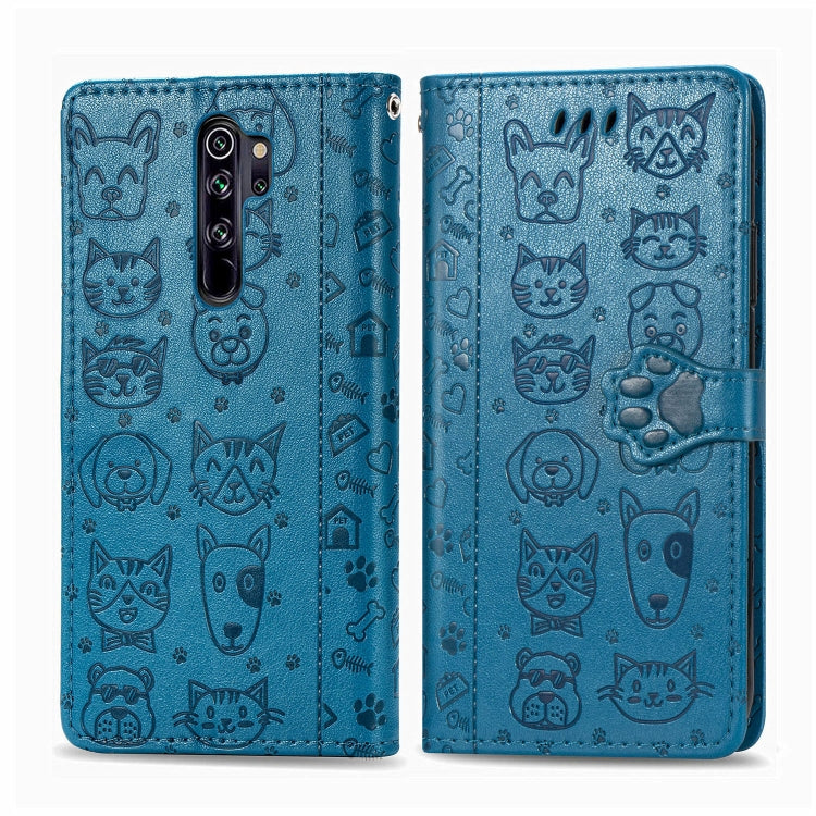 Cute Cat and Dog Embossed Horizontal Flip PU Leather Case with Holder / Card Slot / Wallet / Lanyard, For Huawei P Smart Z / Y9 Prime2019, For Xiaomi Redmi Note 8 Pro, For Xiaomi Redmi Note 8
