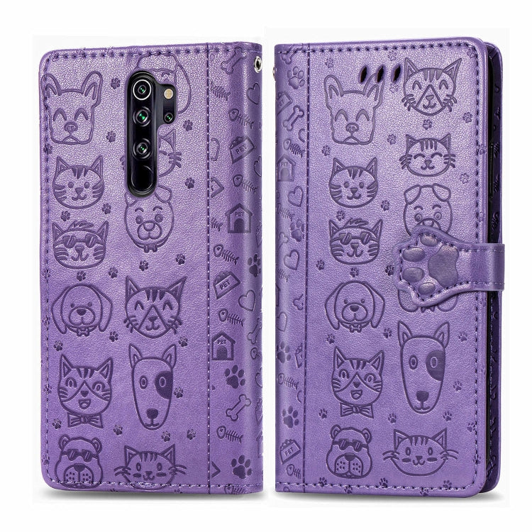 Cute Cat and Dog Embossed Horizontal Flip PU Leather Case with Holder / Card Slot / Wallet / Lanyard, For Huawei P Smart Z / Y9 Prime2019, For Xiaomi Redmi Note 8 Pro, For Xiaomi Redmi Note 8