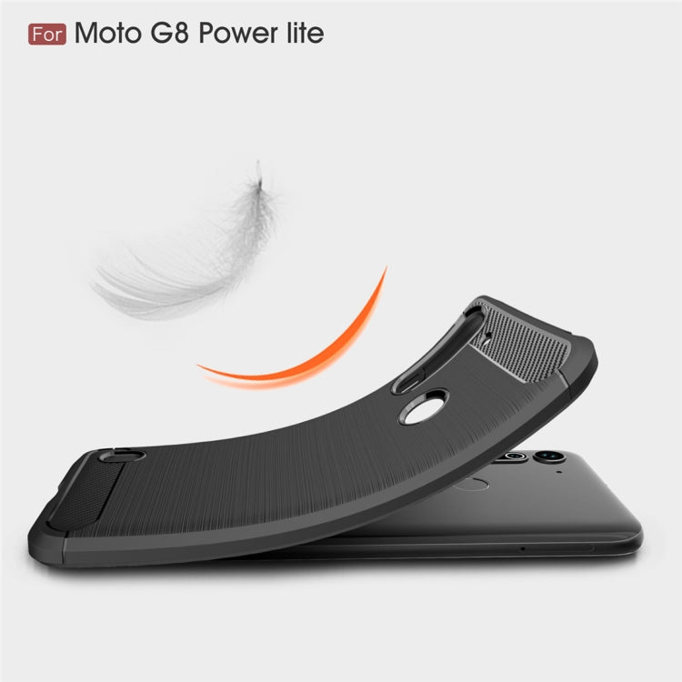 For Motorola Moto G8 Power Lite Brushed Texture Carbon Fiber TPU Case