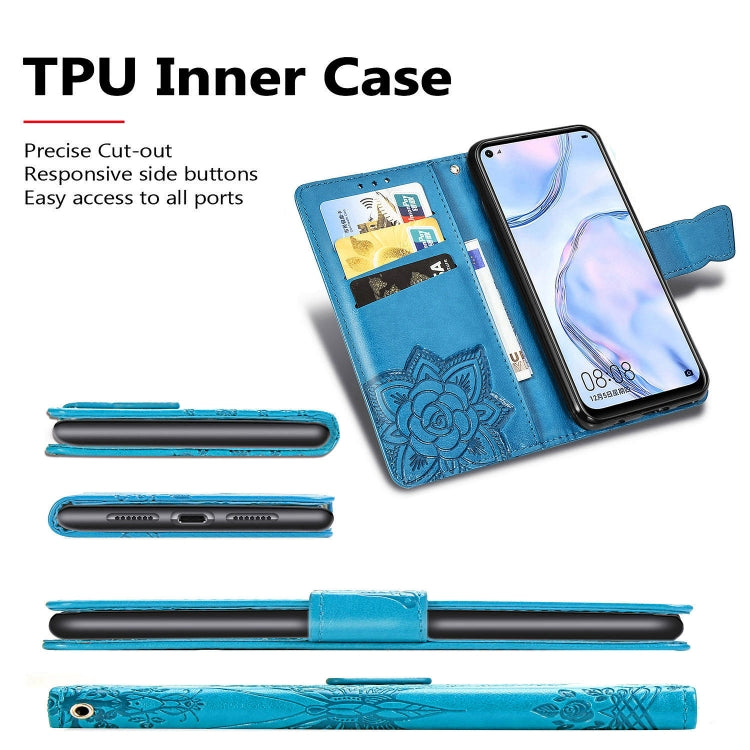 For Huawei P40 Lite/Nova 7i/Nova 6SE Butterfly Love Flower Embossed Horizontal Flip Leather Case with Bracket / Card Slot / Wallet / Lanyard, For Huawei P40 Lite