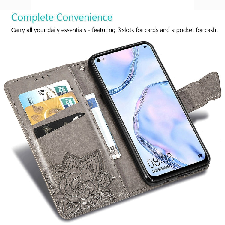 For Huawei P40 Lite/Nova 7i/Nova 6SE Butterfly Love Flower Embossed Horizontal Flip Leather Case with Bracket / Card Slot / Wallet / Lanyard, For Huawei P40 Lite