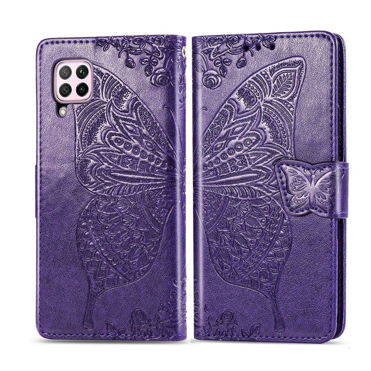 For Huawei P40 Lite/Nova 7i/Nova 6SE Butterfly Love Flower Embossed Horizontal Flip Leather Case with Bracket / Card Slot / Wallet / Lanyard, For Huawei P40 Lite